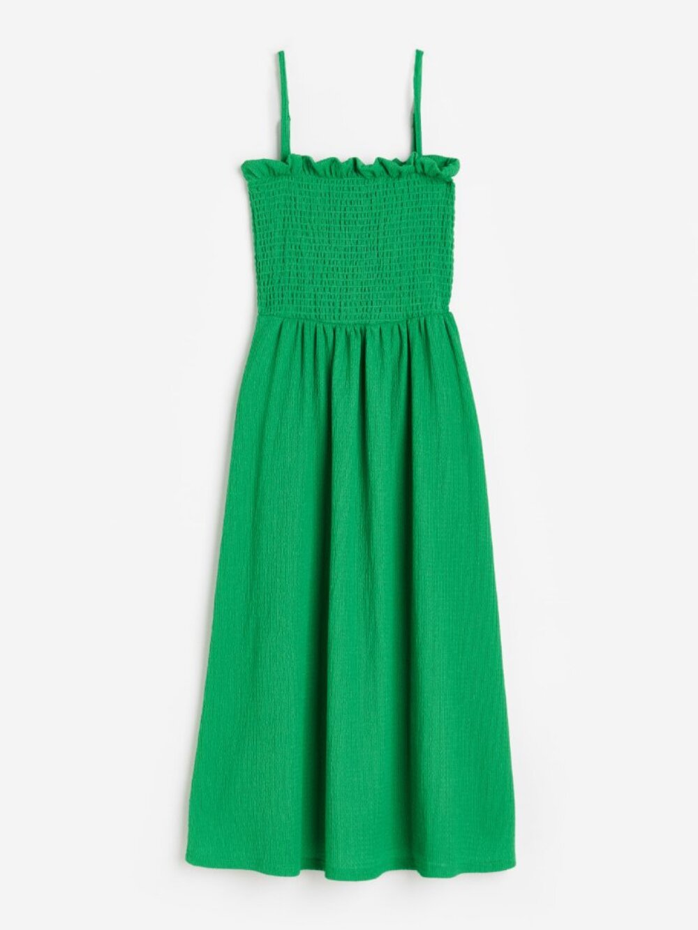 H&M Green Smocked Midi Dress - NWOT!